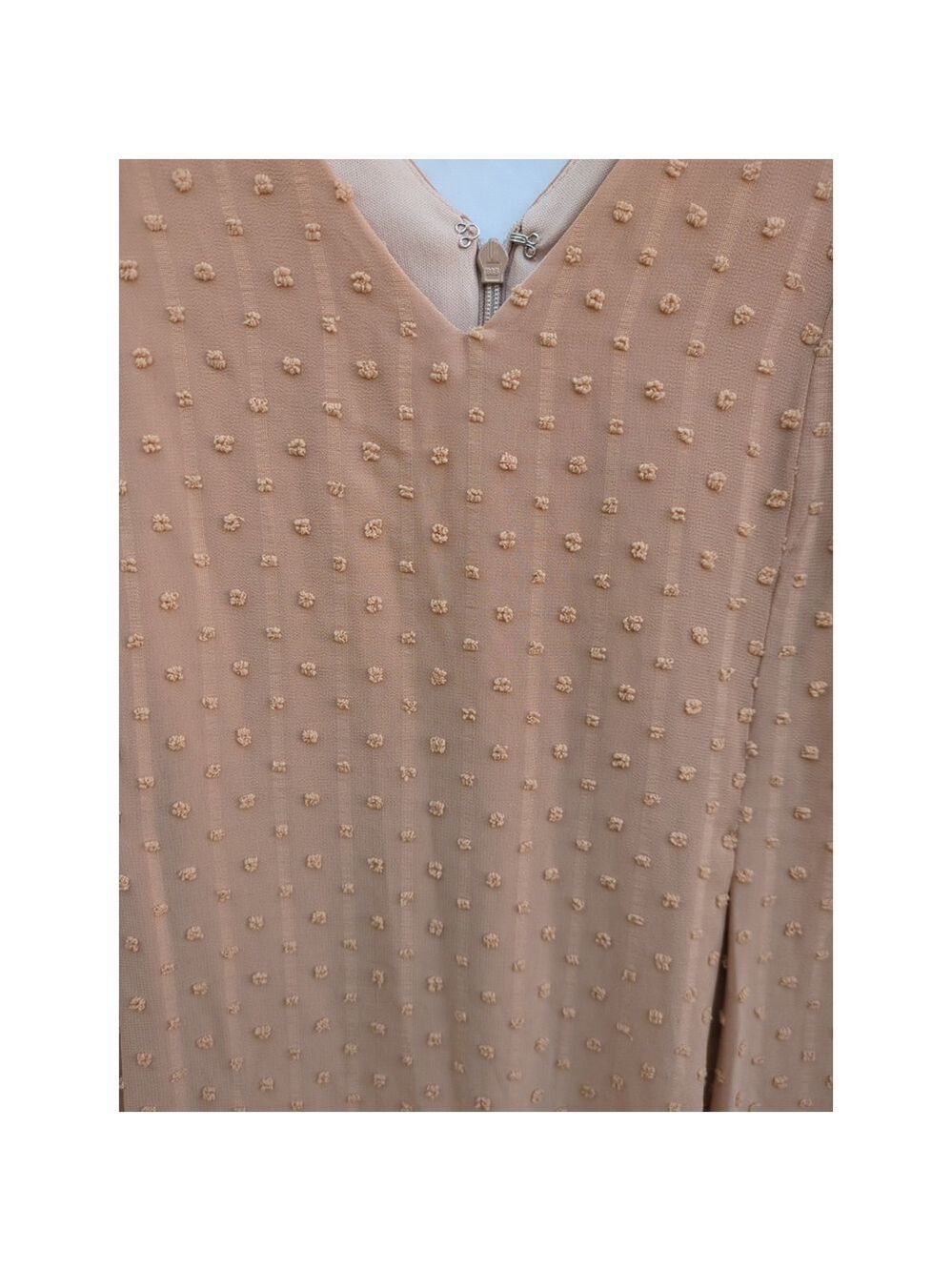 INC Shift Dress Beige V-Neck Long Sleeve Lined, Small, Oversized. - Picture 14 of 14